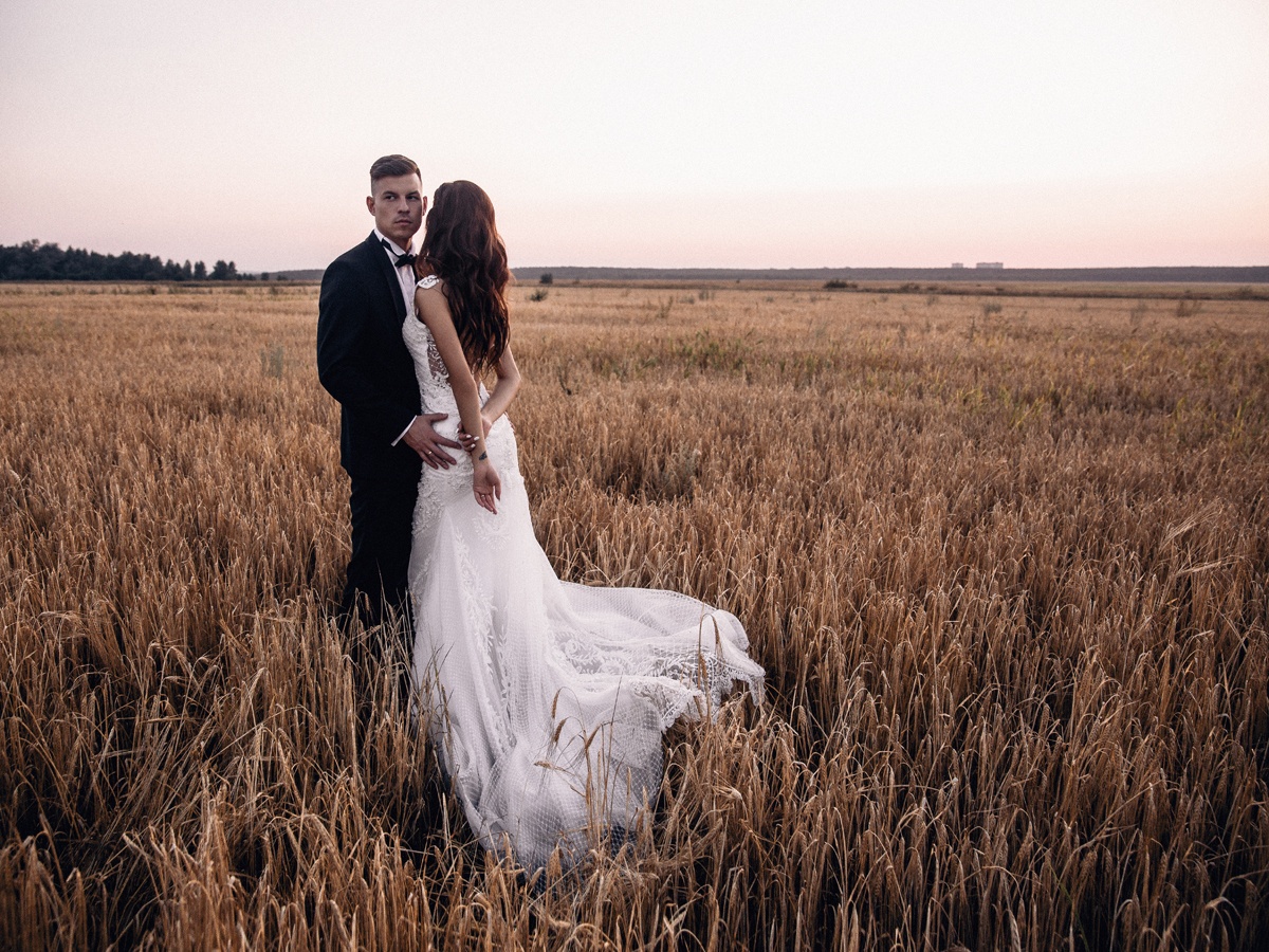 Русское поле: свадебная love-story на природе
