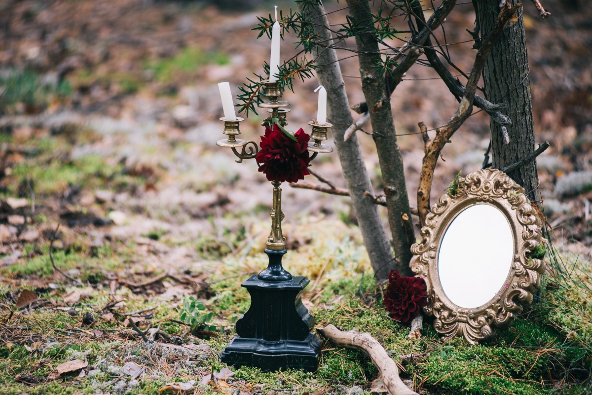 Осень в цвете бордо: свадьба в лесу