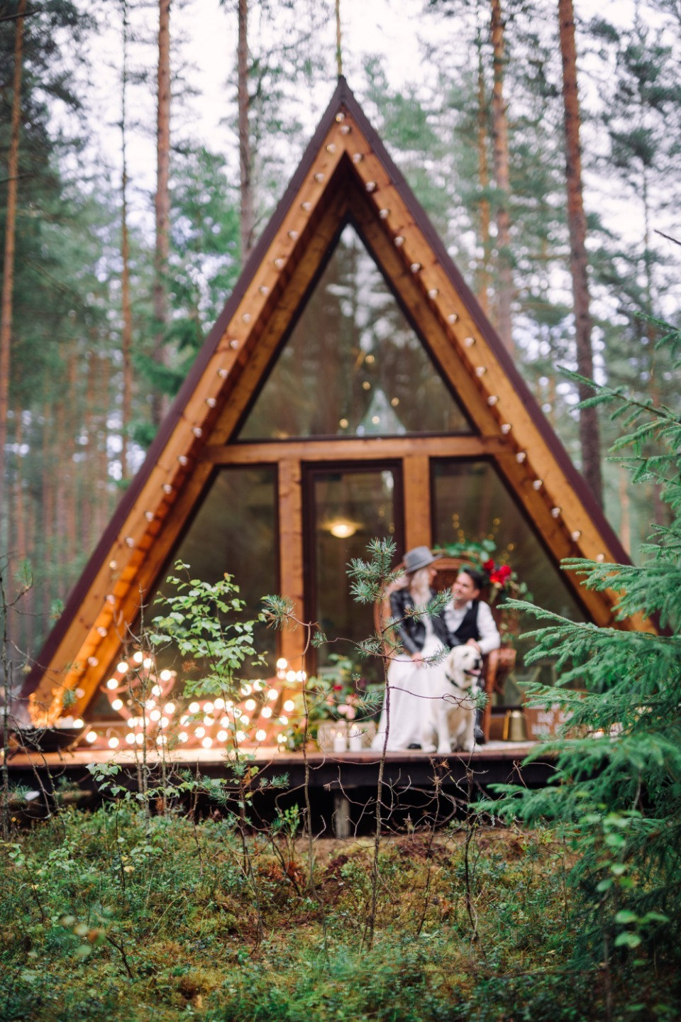 Домик в лесу: уютная бохо-свадьба на природе
