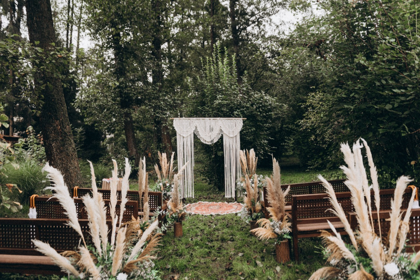 Свадебная церемония и арка макраме