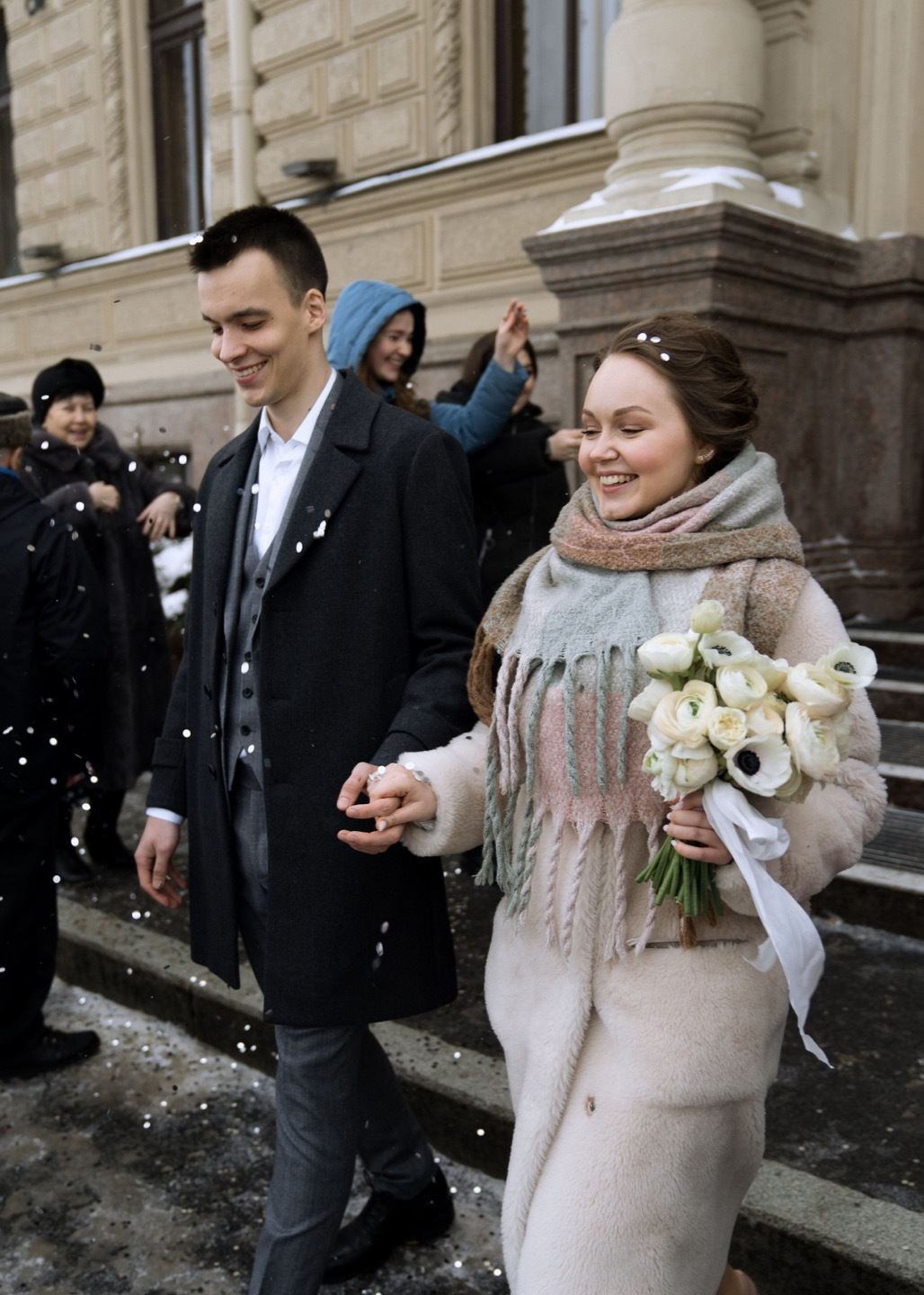 Вне времени: зимняя свадьба в Петербурге